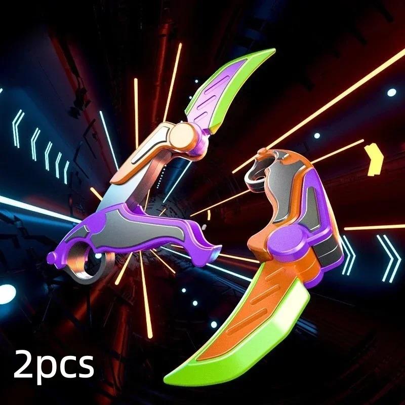 1/2Pcs Stress Relief Toys 3D Printed Gravity Butterflys Knife Sensory Fidget Toy Foldable Pocket Knife Carrot Design Gift