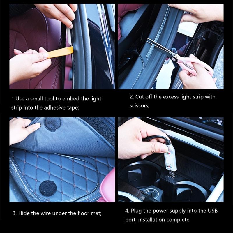 Strong Acrylic Construction Car Interior Mood Light LED with Sound Responsive Music Rhythm Control for Travel