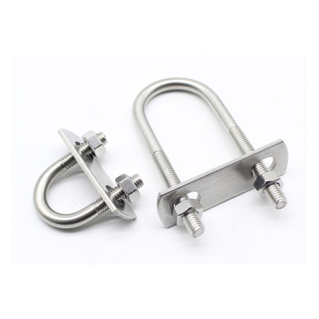 304 Stainless Steel Extended U-Shaped Screw/U-Shaped Pipe Clamp With Baffle/U-Shaped Bolt/Square Hoop/Horseback Hoop
