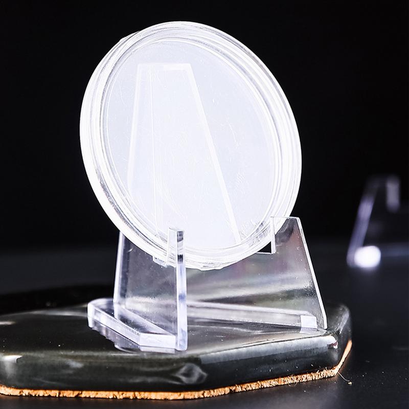 Clear Acrylic Coin Display Stand Acrylic Card Stand Portable Clear Coin Display Stand Coin Capsule Holder Trade Show Displays