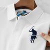 STORN Luxe Borduur Heren Poloshirt Zomer Dun Ademend 100% Katoen Zwart Marineblauw Kraag Korte Mouwen Tops Merk Kleding