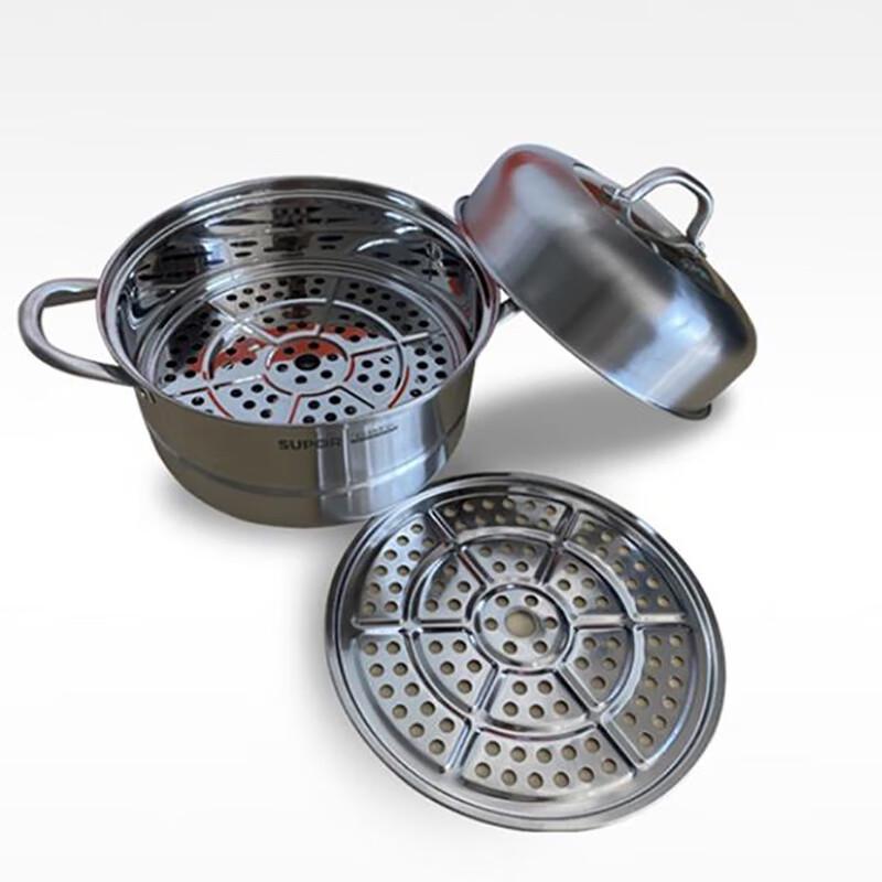 SUPOR 26 cm Edelstahl-Doppelwand-Dampfgarer