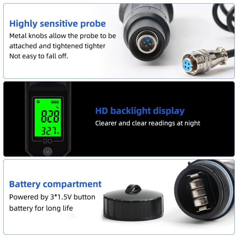 0-40mg/L Oxygen Concentration Tester Digital Water Quality Analyzer  Aquaculture