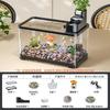 Traditional Style Fish Tank Mini Desktop Aquarium for Living Room Self-Cleaning Eco Landscape Goldfish Bowl Modern Home Decor