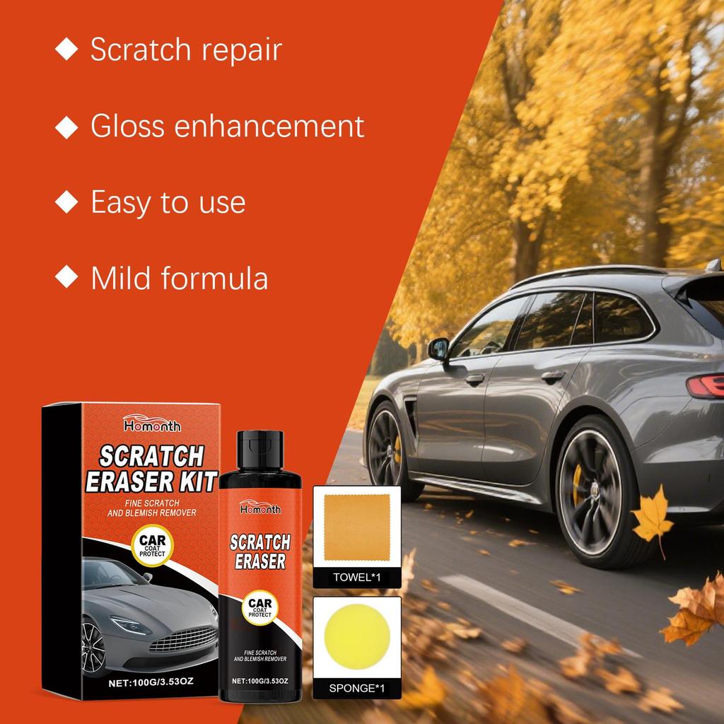 Homonth Car Scratch Maintenance Kit - Car Paint Scratch Care and Refinishing Polishing Kit 100g