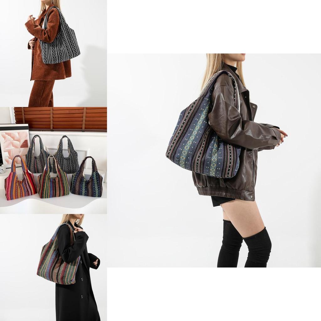 Trendy Plaid Contrast Color Street Style Tote Bag Women Winter Large Capacity Shoulder Bag