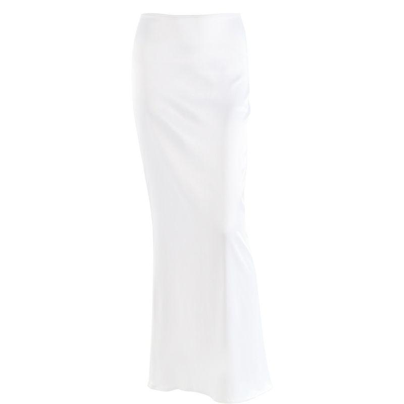 Satin Skirt New All-Matching Long dress Fashion Temperament Sexy All-Matching Sheath Long Satin Skirt for Women