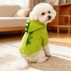 Cute Dinosaur Apparel Pets Products Costume Dogs Clothing Flannel Warm Soft Comfortable Hoodies Small Puppy Medium Winter Autumn