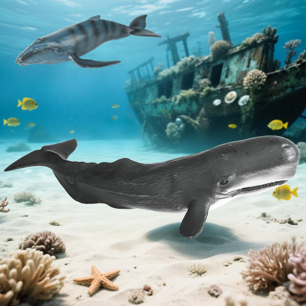 Oenux Ocean Life Animals Whale Dolphin Basking Shark Narwhal Tropical Fish Model Action Figures PVC Education Toy Kids Gift