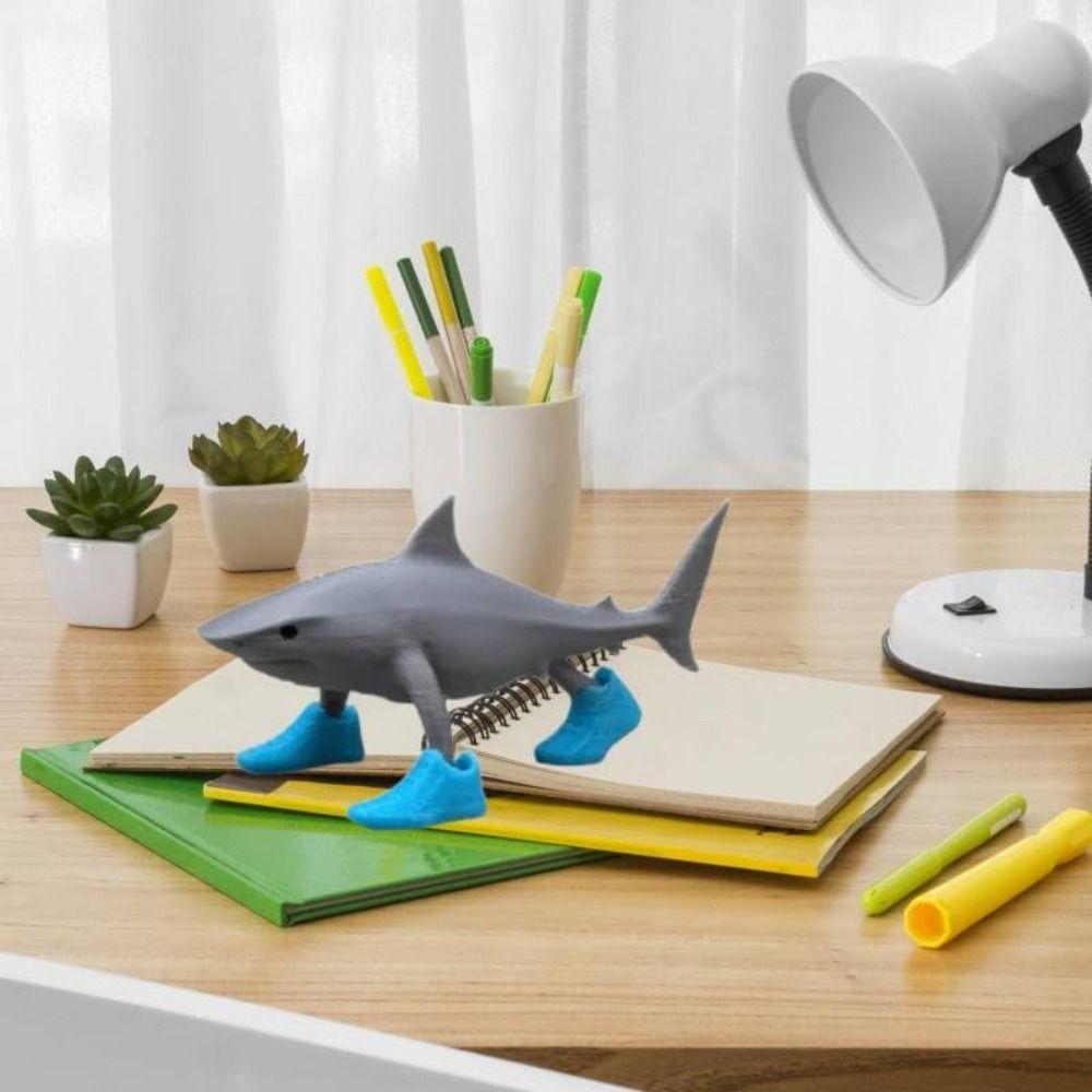 Desk Decor Wear Shoes Sharks 3D Printed Collectible Shark Figurine Toy Shark In Sneakers Statue Shark Meme Figurines