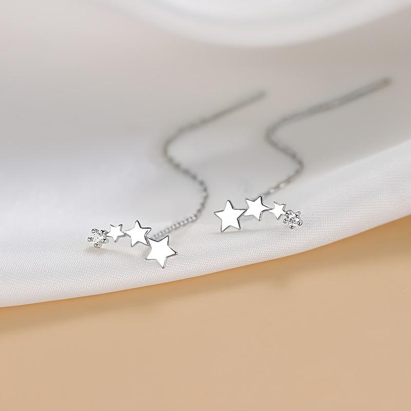 Lang kjedet dusk Star Drop øredobber for kvinner Koreansk Golden Ear Line Smykker Pendientes Boucle d'oreille gave