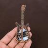 Owhyee Blue Opal Handmade Copper Wire Wrap Guitar Pendant 4.53" a9u37