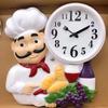 American Country Chef Wall Clock Kitchen Dining Room Silent Clock Retro Personal Art Deco Hanging Table