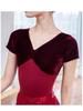 Ballet Dance Cotton & Velvet Short Sleeve Leotard for Gymnastics & Modern Dance