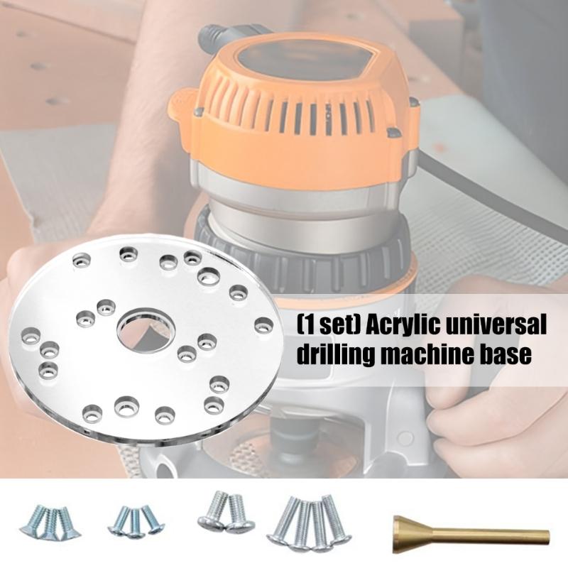 Durable Transparent Router Base Plate With 1.18inch Precisely Drilled Hole For Enhances Woodworking Accuracy Tool