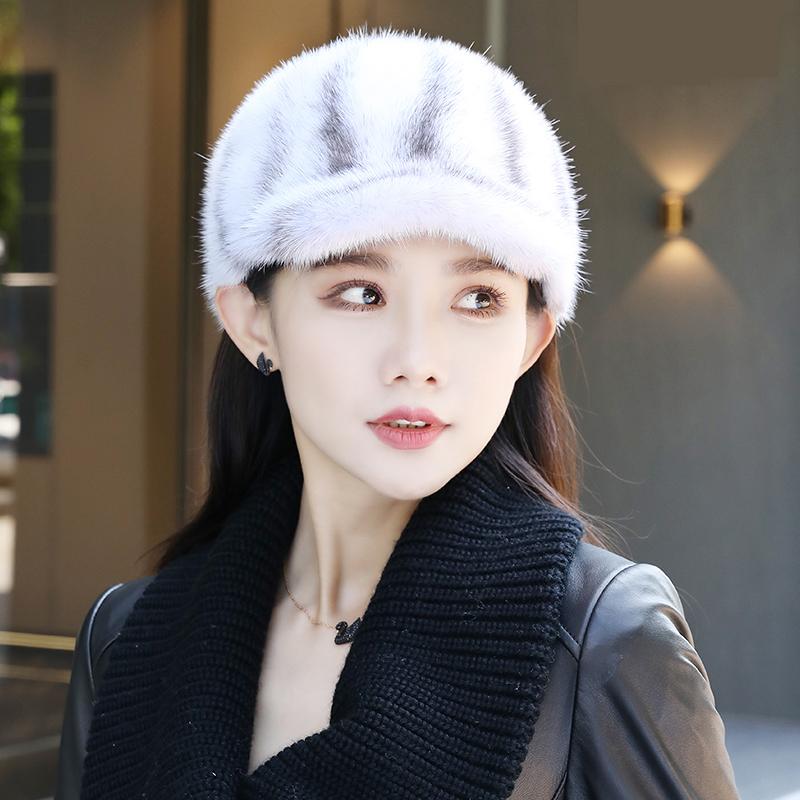 כובע פרוות מינק אמיתית חורף נשים לשמור חם כובעי פרוות מינק אמיתית איכות טבעית אופנת נשים כובע פרוות מינק כובע חוץ ליידי