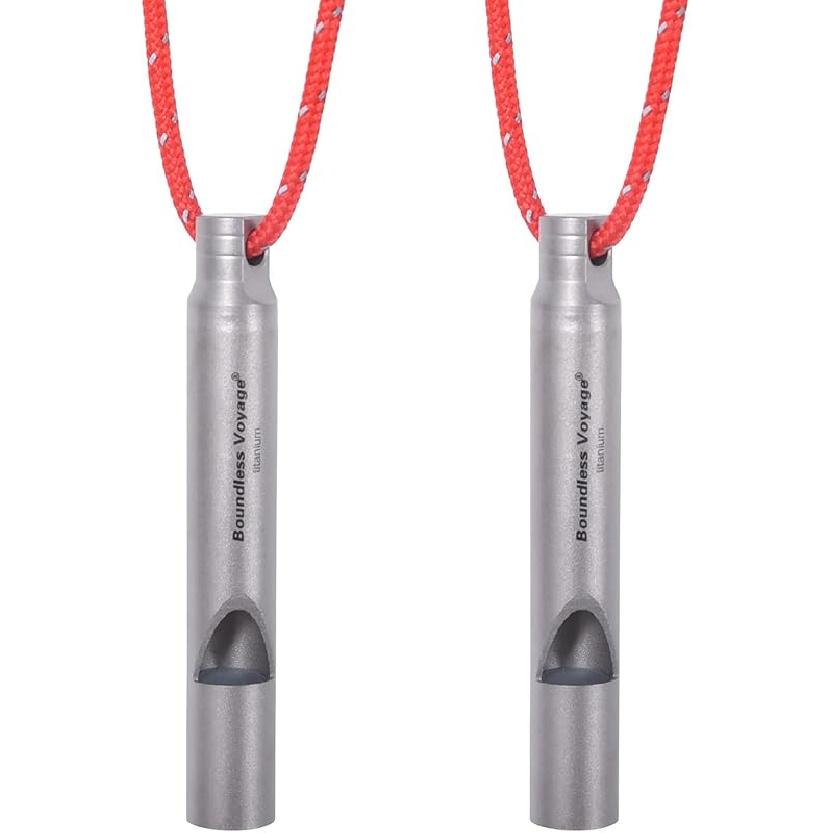 Boundless Voyage Titanium Whistle Emergency Survival Safety Whistles with Lanyard Loud for Outdoor Camping Hiking Coaches Training Sports Keychain