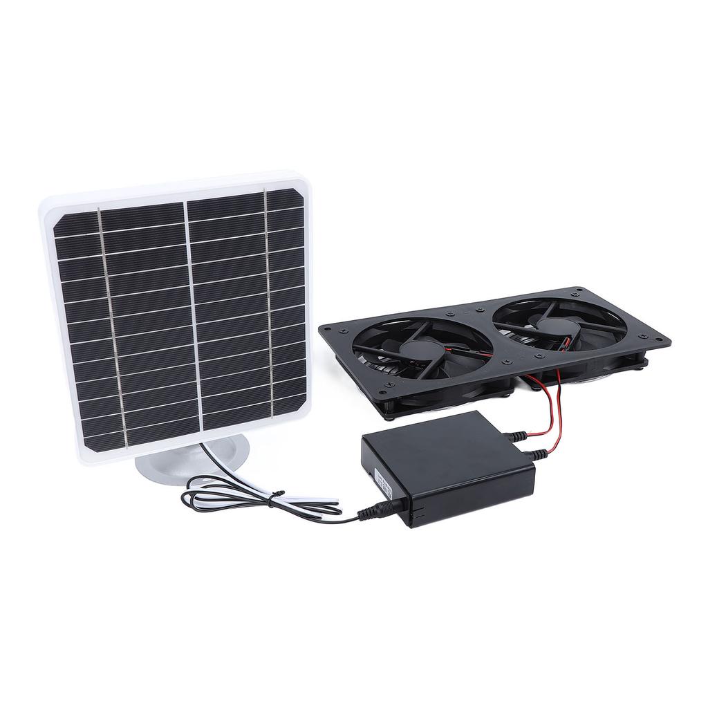 Solar Abluftventilator IPX7 Wasserdicht Sicher 20W Solarmodul Ventilator mit Energiespeicherbox für Hühnerstall Haustier