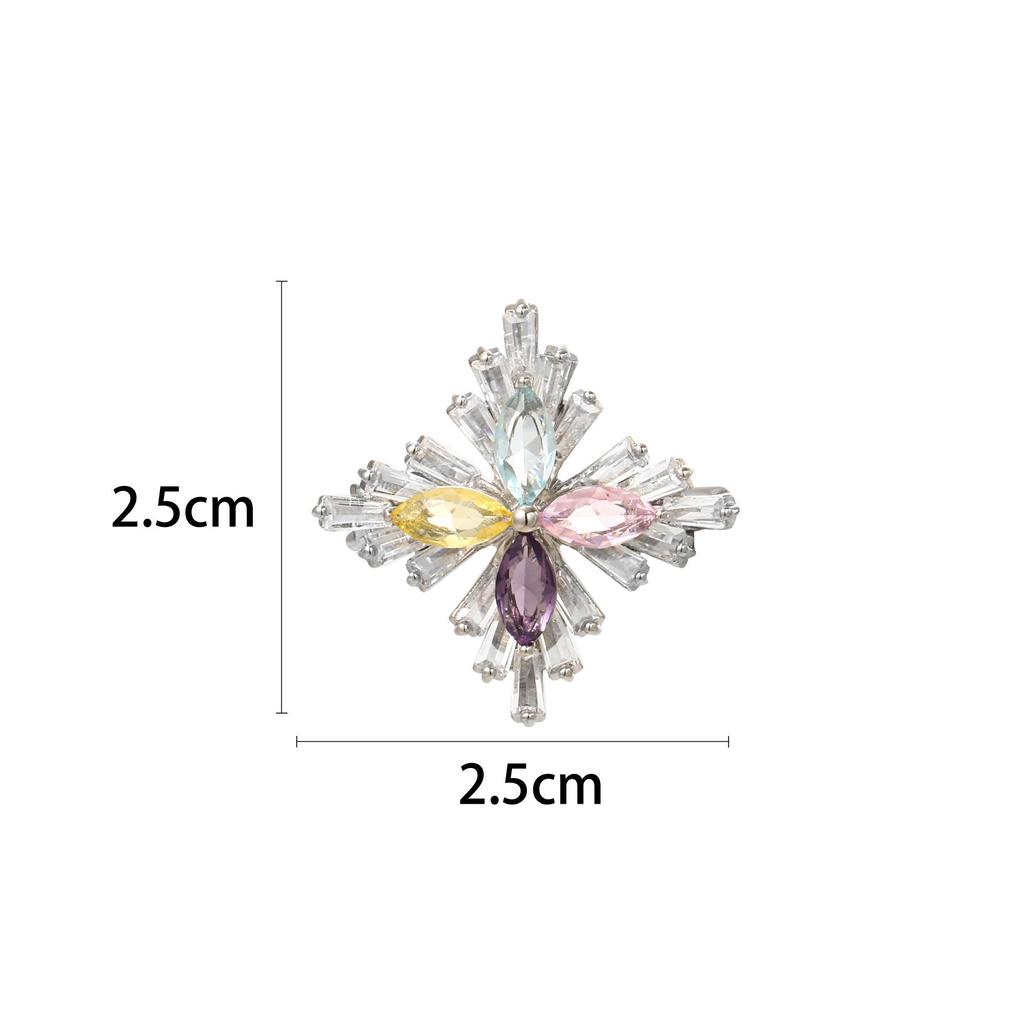 Snowflake & Butterfly Zircon Brooch with Freshwater Pearl for Women's Korean Style Suit Coat