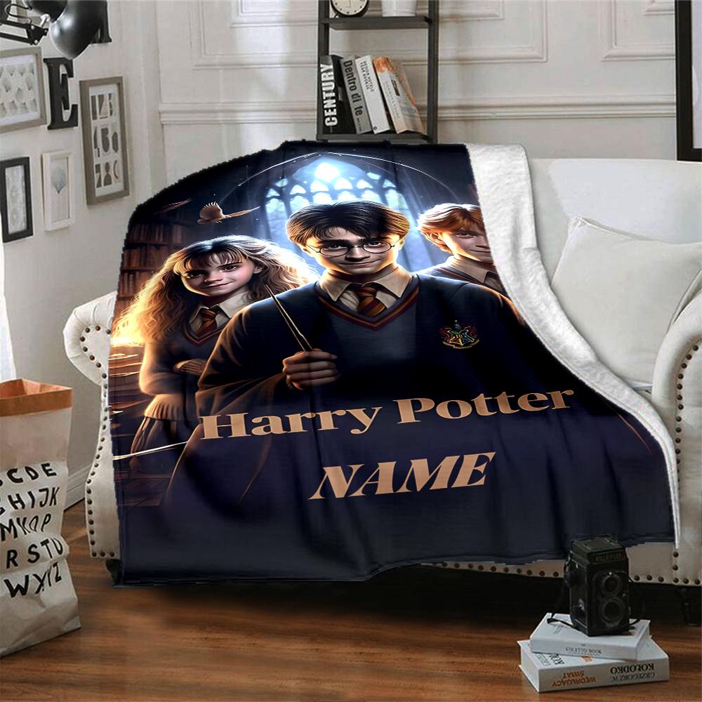 Custom Name Gryffindor Pride Loyalty blanket for Couch & Bed, Plush Cozy Fuzzy Blanket Super Soft & Warm Blankets for Fall and Winter. 090896
