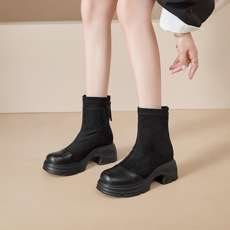 Augustine Martin boots women's 2025 new autumn and winter British style platform fashion short boots Maillard thin boots