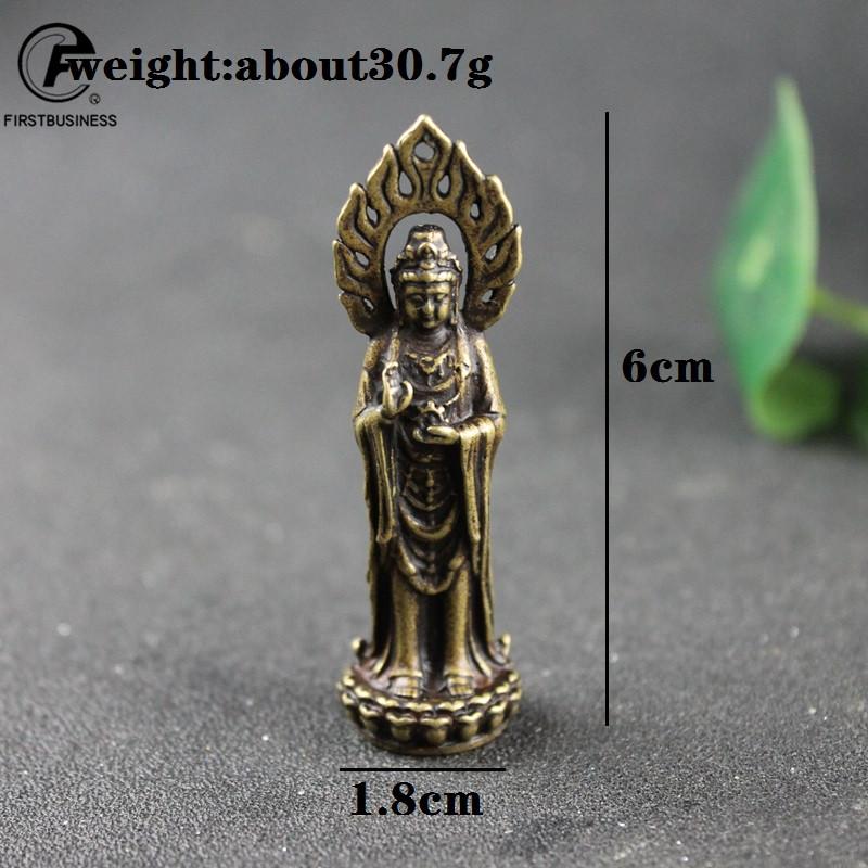 Antique Copper Buddha Statue Home Decor Accessories for Living Room Small Ornaments Retro Brass Office Desk Miniature Figurines