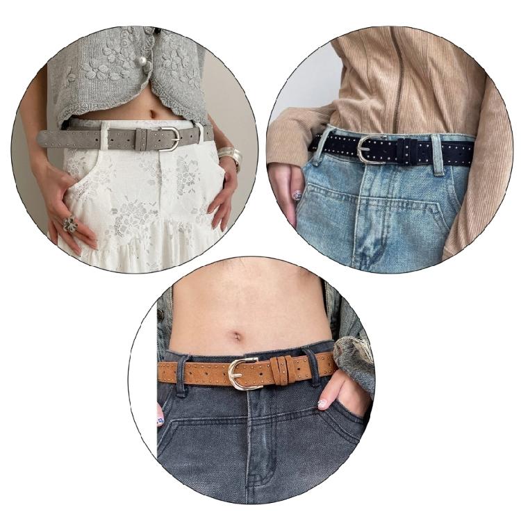 Artistic Youth Waistband Adjustable Leather Waist Belts Stretchy Thin Waist Belt for Jeans Pants