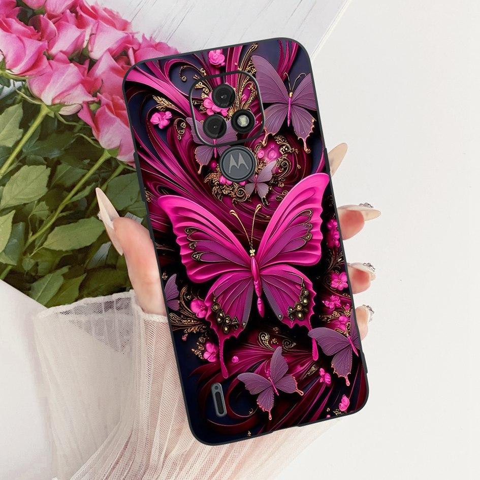 For Motorola Moto E7 Plus Case XT2081-1 Fashion Butterfly Bowknot Soft Silicone Cover For Moto E7 E7i Power XT2097-13 TPU Fundas