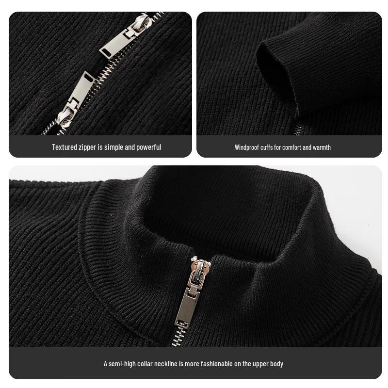 Maoren Men's Retro Zipper Knitted Cardigan