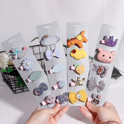 5PCS Girls Baby Headwear Bows Clips Hairpins Barrettes Kids Hair Accessories Hot