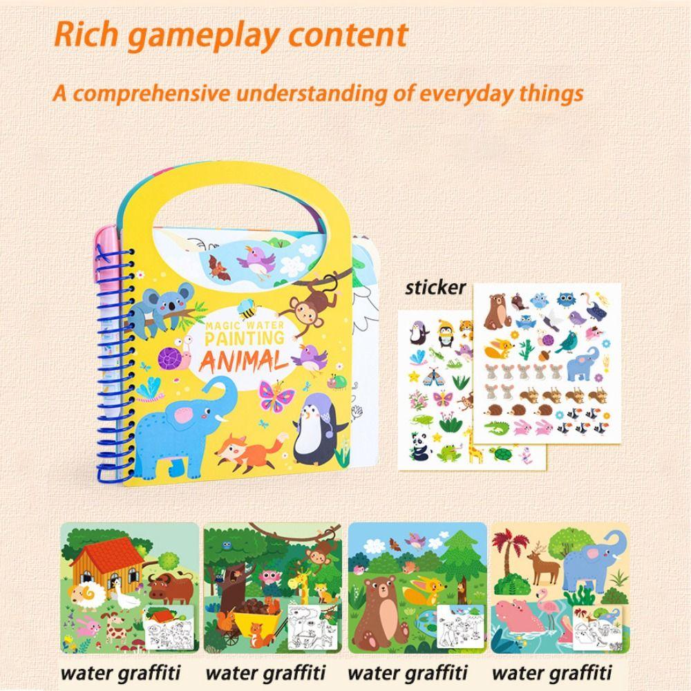 Clear Water Color Magic Water Drawing Book Reusable Water Drawing Montessori Toys   Children Toys