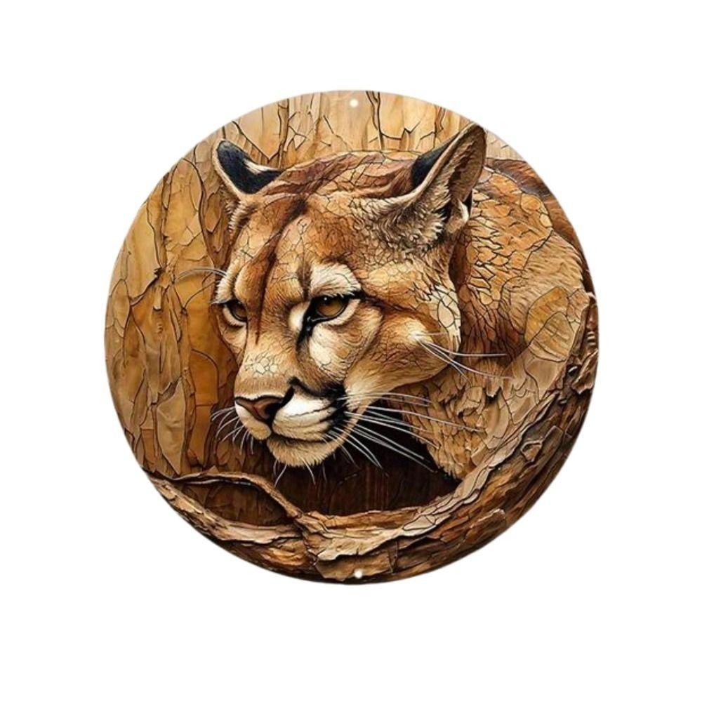 

Винтажная круглая маска-венок Алюминиевая художественная панель 20x30см