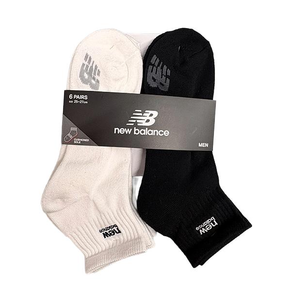 New Balance Men s Embroidered Cushion Pile Quarter Socks 6 Pairs