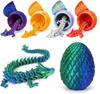 1/4pcs 3D Dragon Rotatable Articulated Dragon Egg Realistic Movable Printed Dragon Modle Home Office Decoration Figures Toy