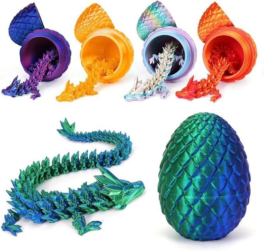 1/4pcs 3D Dragon Rotatable Articulated Dragon Egg Realistic Movable Printed Dragon Modle Home Office Decoration Figures Toy