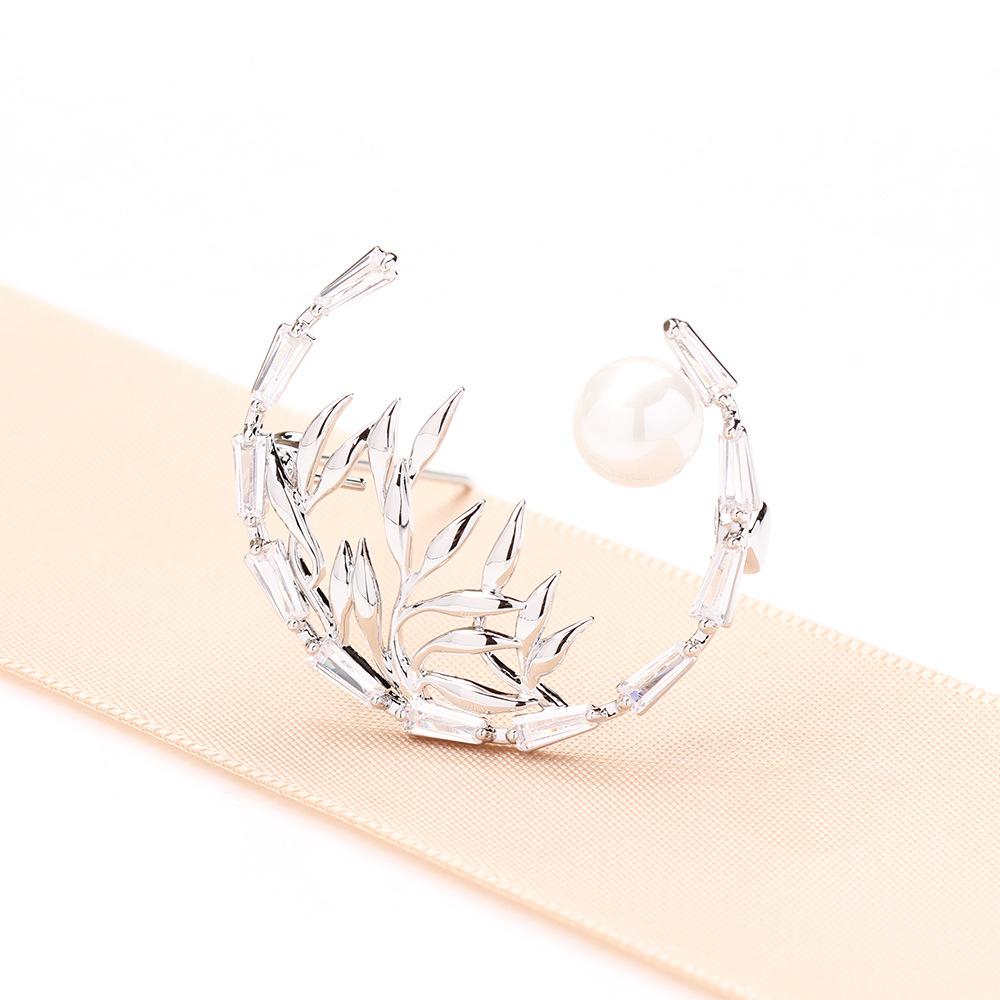 Солнце облако, темпераментный венок бамбуковой формы брошь простая натуральная имитация жемчуга антибликовый булавка женские аксессуары серебряный