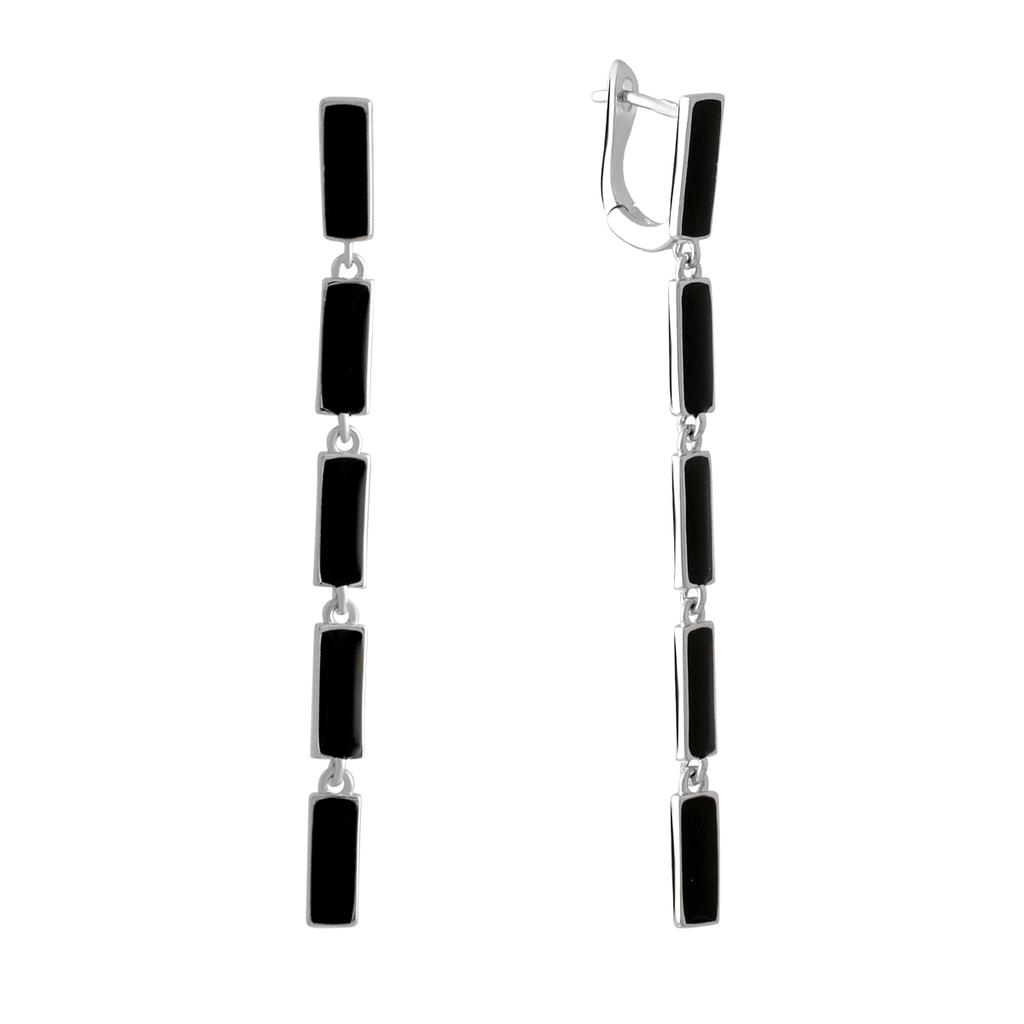 Silberne Ohrringe mit Emaille (2128489)