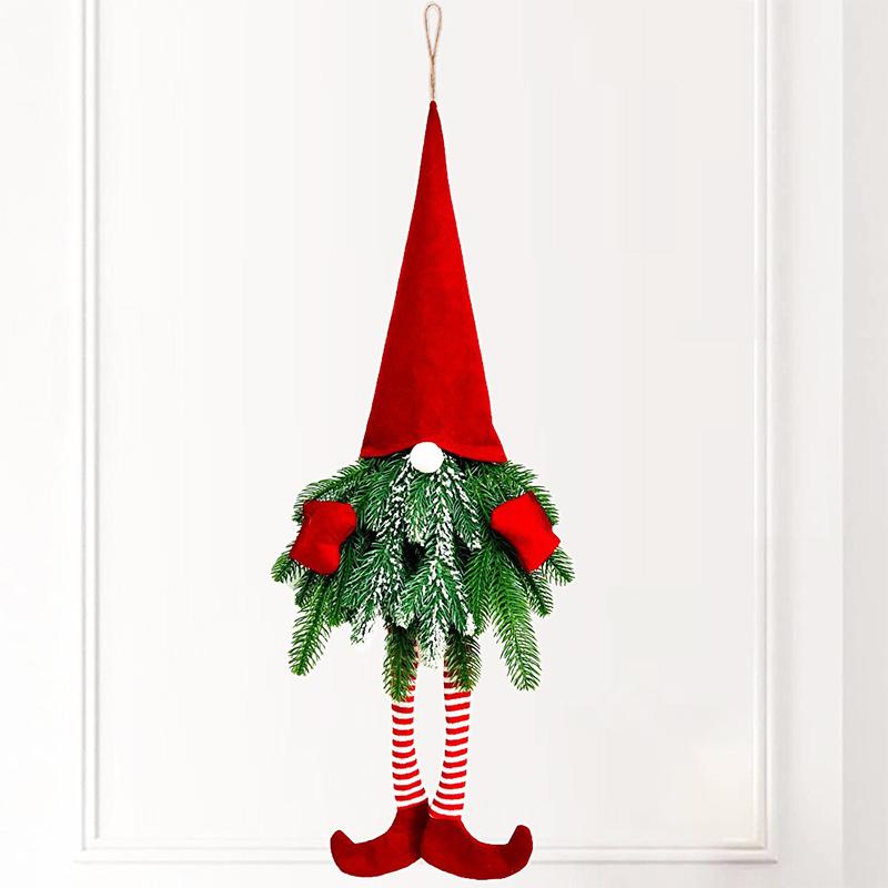 Christmas Wall Hanging Home Decoration Wreath Christmas Ornaments Santa Claus Theme Exquisite Christmas Decoration Gift 50x30x3cm