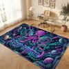 Octopus Sea Life Theme Crystal Velvet Floor Rug Personalized Custom Name Text Warm Carpet Home Decoration