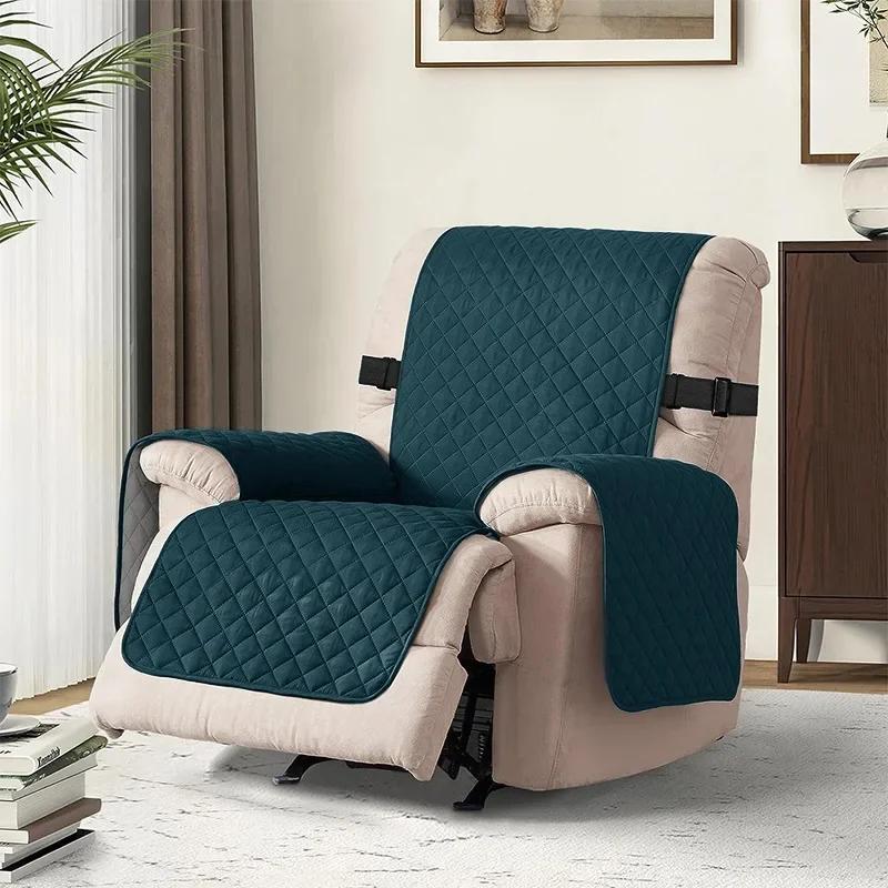 1pc Recliner Chair Cover Solid Color Non-slip Pet Cat Seat Slipcover Four Season Universal Lazy Boy Relax Armchair Cover Home
