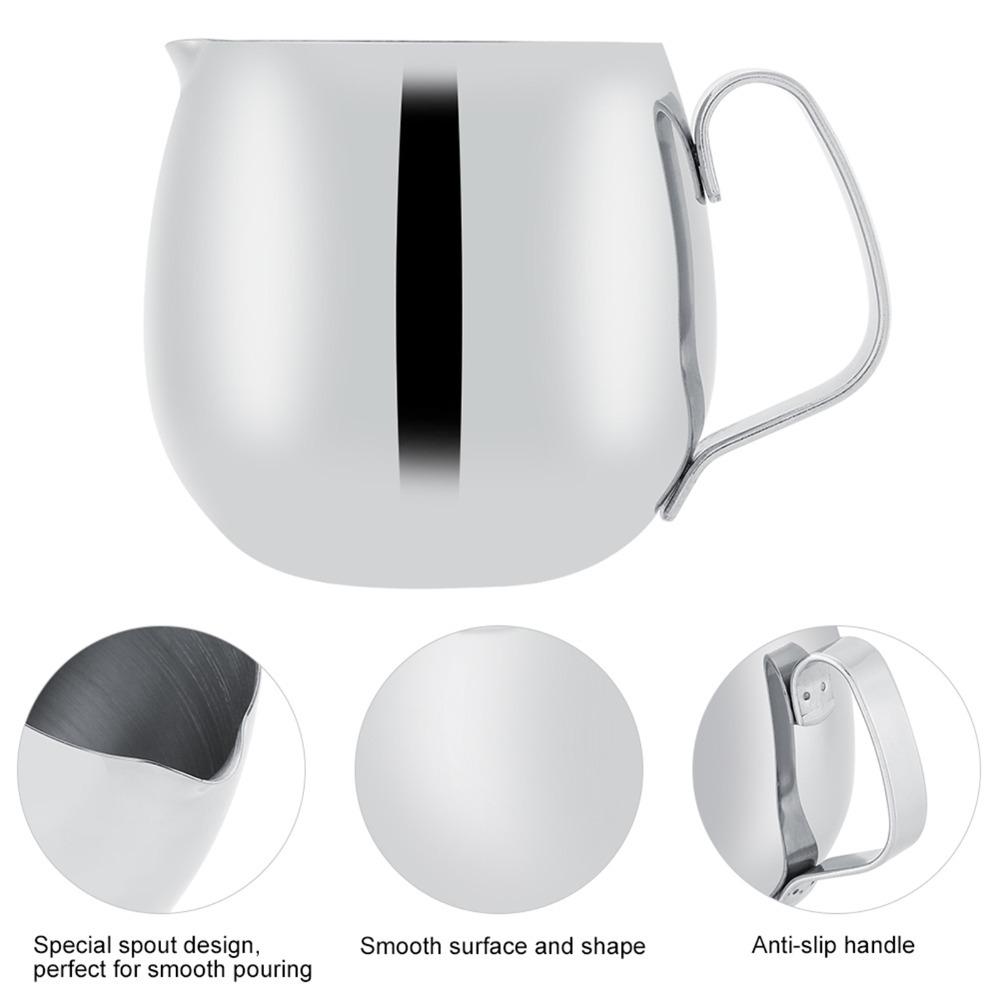 Special Spout Design Milk Frothing Pitcher Smooth Surface Stainless Steel Pitcher  Coffee Making