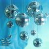 Boule à facettes Disco Light, 8/10/12 pouces Coo Fun Grande boule disco argentée à suspendre avec anneau de suspension pour fête maison groupes décoration