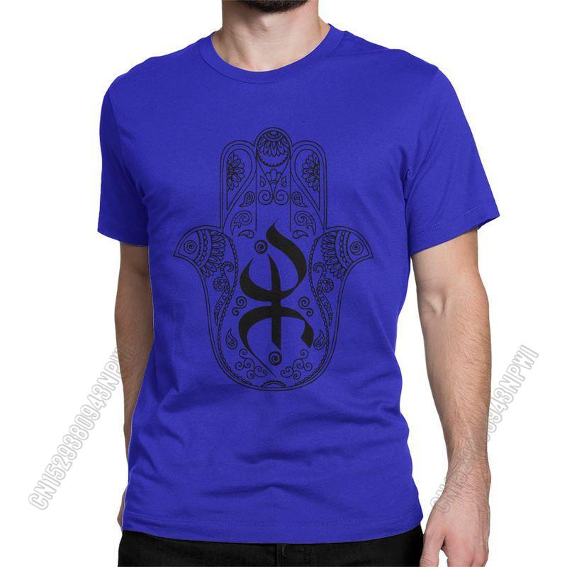 Unisexs TShirt Khamsa Amazigh Berber With Yaz Patterns Pure Cotton Tees Stylish Chic Symbol Of Luck T Shirts Crewneck Tops