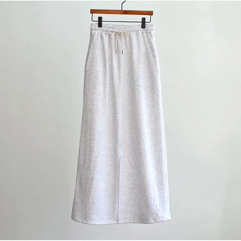 

Юбка спортивная женская большого размера 200 катти на лето, с высокой талией, стройнящая бедра, А-силуэта, на кулиске, универсальная, с темпераментом, в стиле кэжуал, миди-длины 6XL