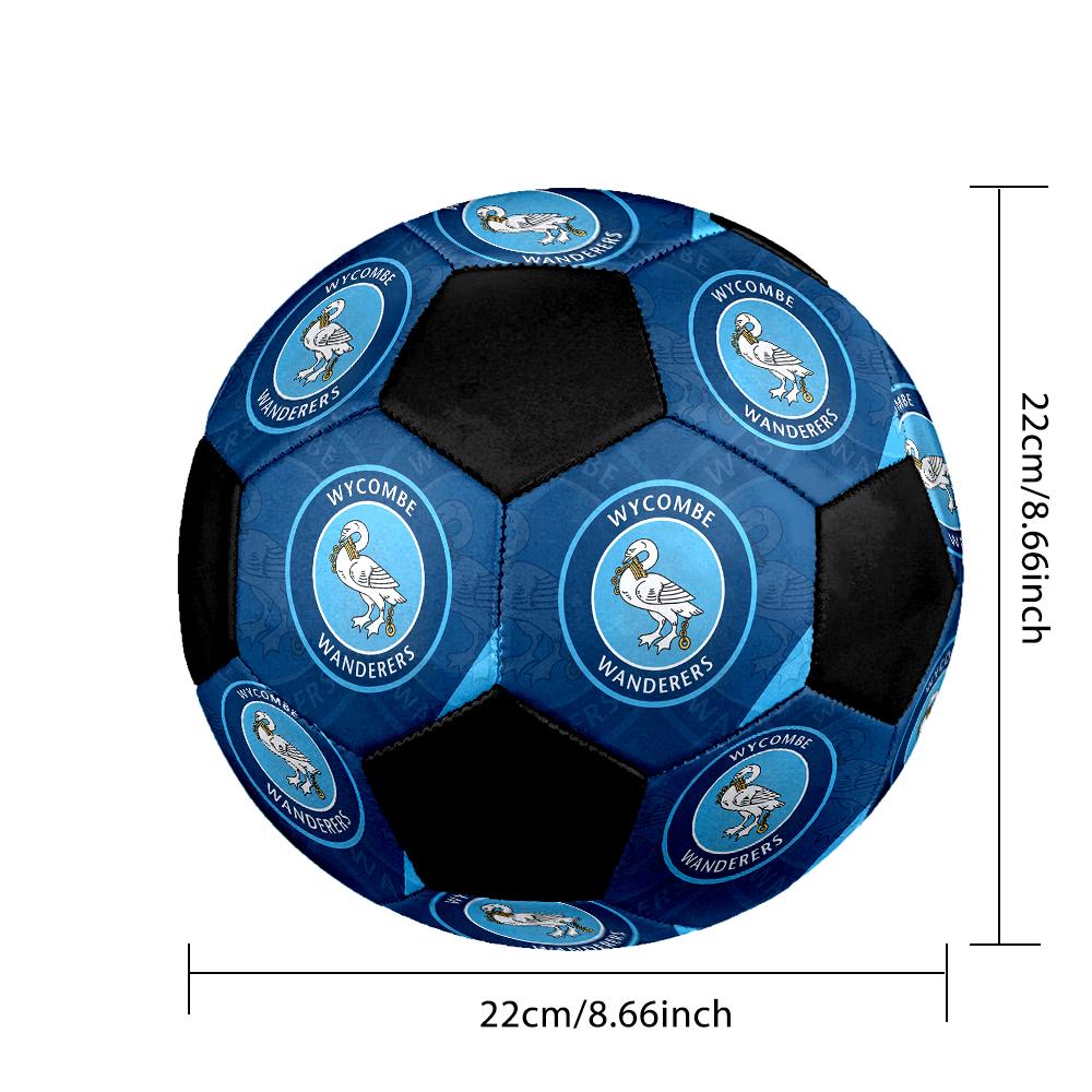 Wycombe Wanderers FC Soccer Ball Colorful All Ages Machine Stitched PVC Competition Ready Durable High-Bounce