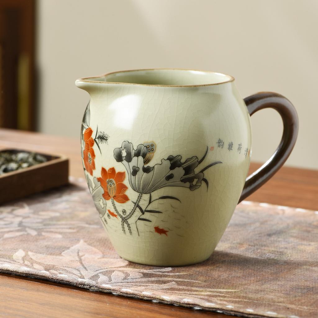 Ru kiln travel Xishi pot, one pot, four cups of teapot, teacup, high-end tea brewer, household ceramic teapot, tea set