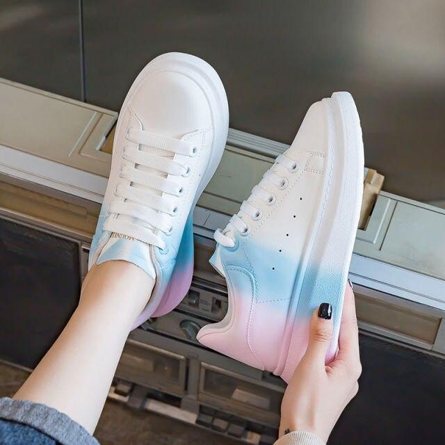 Nueva Moda Hombre Mujer Vulcanizar Zapatos Hombre Blanco Zapatillas  Plataforma Lovely Girls Casual Shoes Women Flats Big Size 42 43 44 45  comprar a buen precio — entrega gratuita, reseñas reales con fotos — Joom