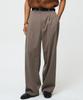 NOIRER Striped Two-Tuck Wide Slacks (Khaki Beige)