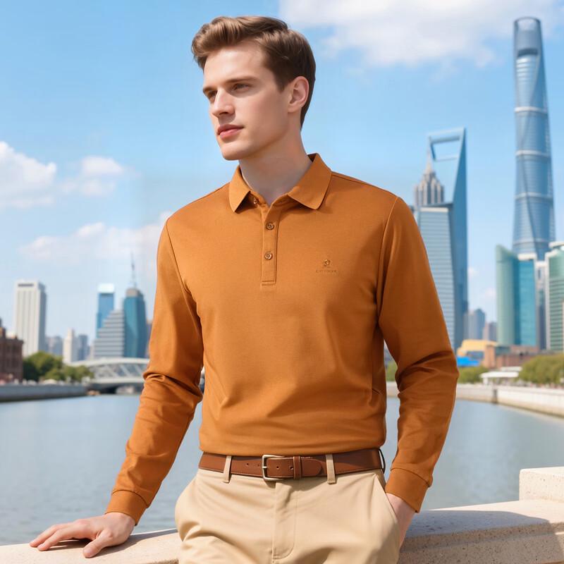 Montagut Men s Long Sleeve Silk-Blend Polo Shirt 2XL