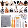 Animali Gatto Cane Set Fai da Te Feltro ad Ago con Tappetino in Schiuma per Progetto Artigianale Kit Forniture per Feltro ad Ago Principianti con Strumenti
